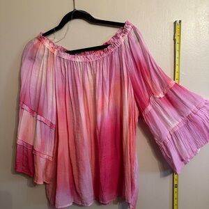 Pink Ombre Off-Shoulder Women's Top